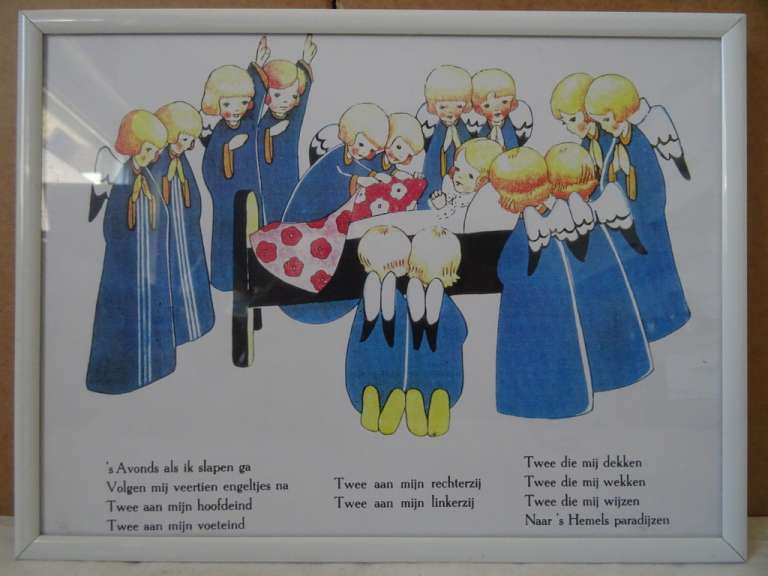 Vintage ingelijst avondgebed