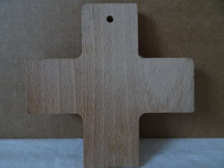 Vintage houten kruis met spreuk
