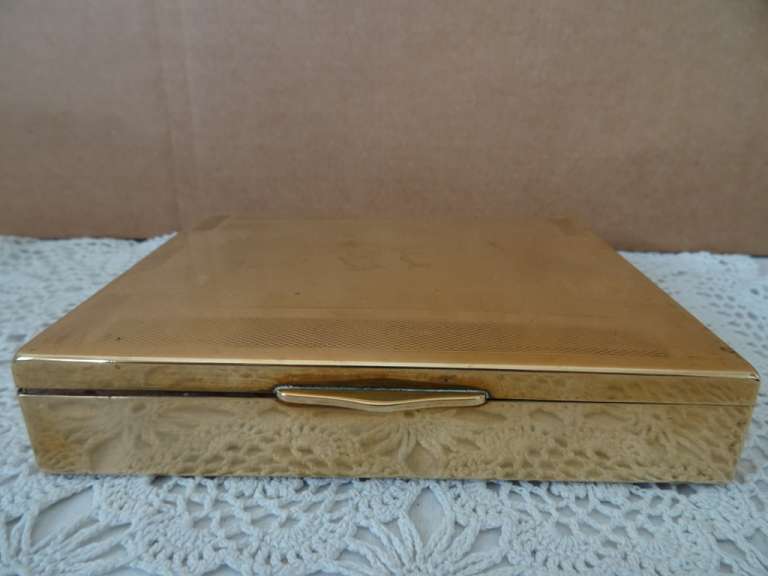 Antieke koperen sigarendoos Art deco