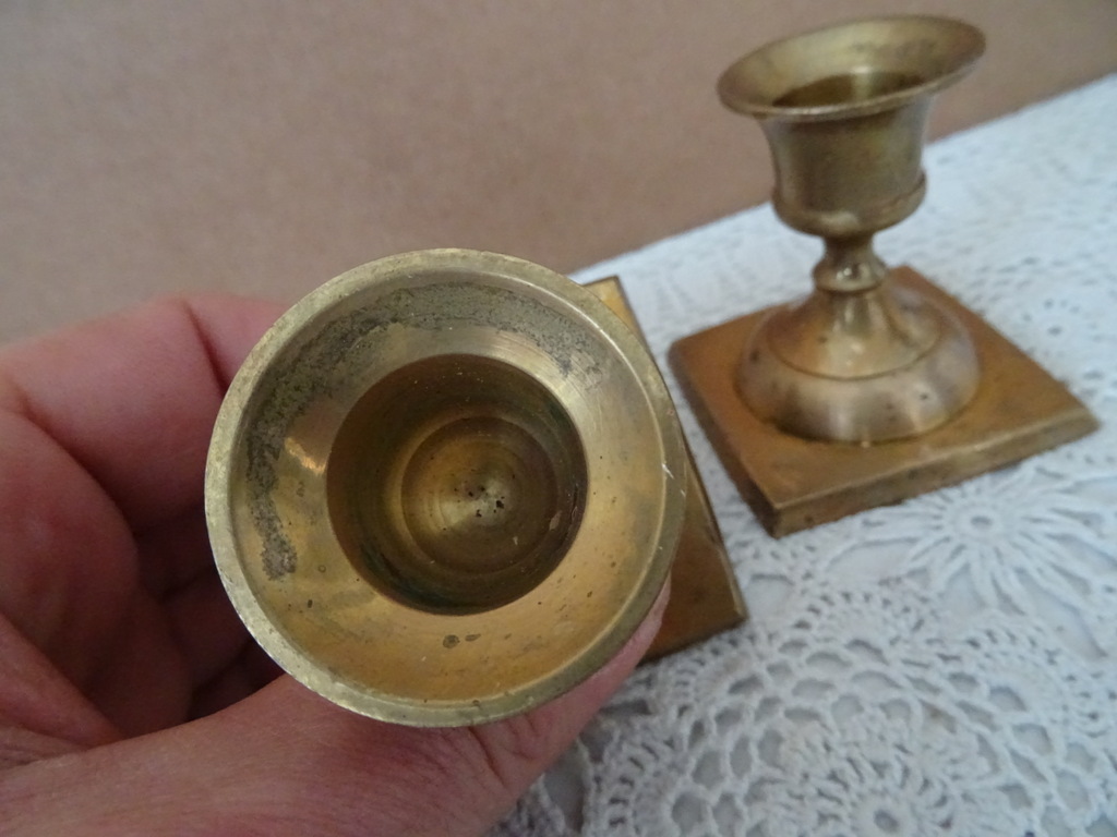 Set fraaie vintage kandelaars 6 cm - Afbeelding 6