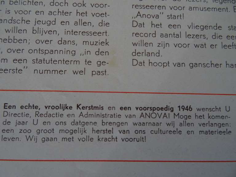 Anova januari 1946 1e jaargang na de bevrijding No.1