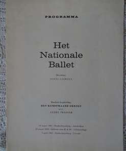 Programma Het Nationale Ballet 1963