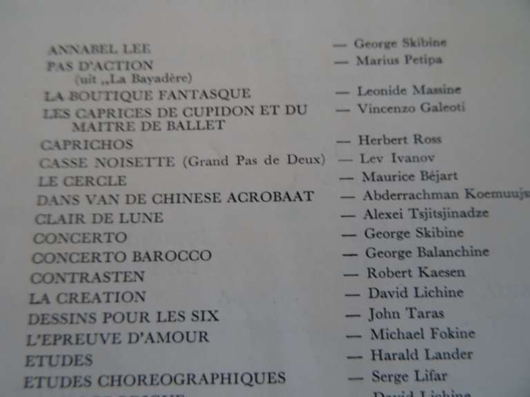 Programma Het Nationale Ballet 1963