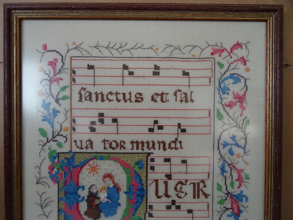 Volkskunst religieus borduurwerk Sanctus et falun - Afbeelding 2