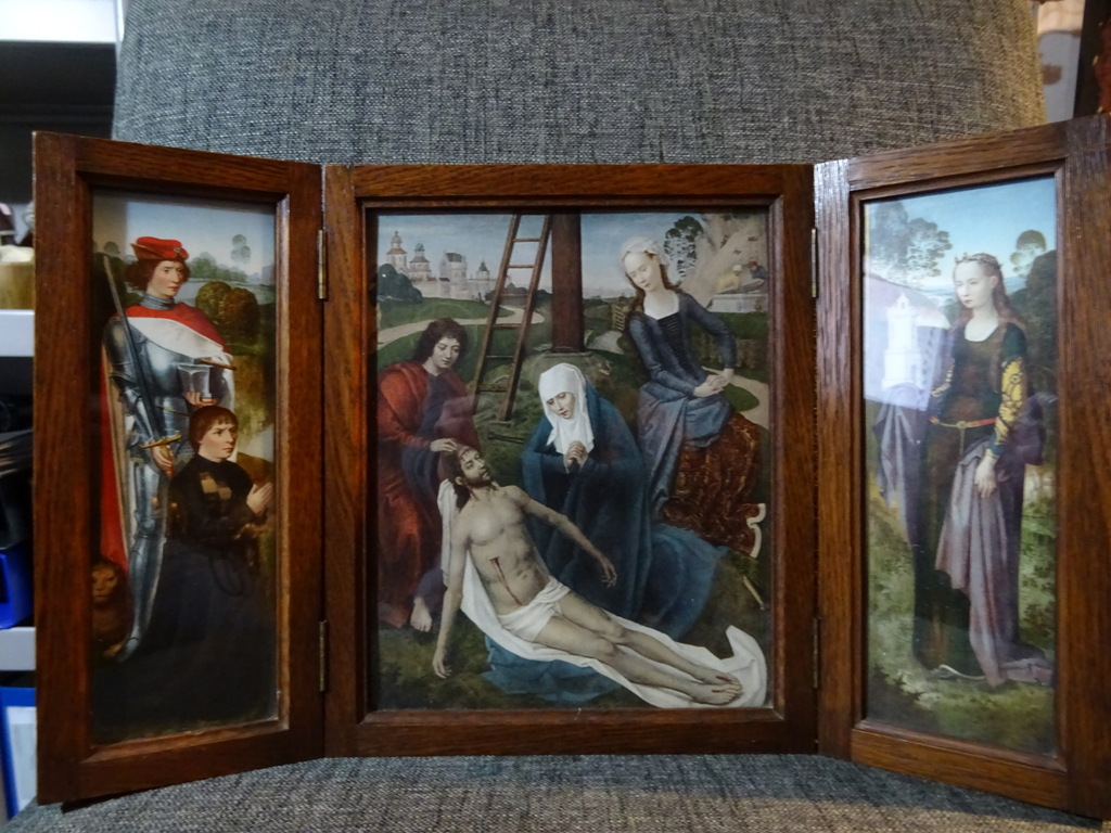 Antiek drieluik de Bewening van Christus - Afbeelding 3