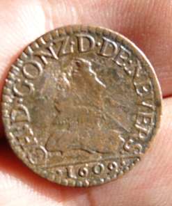 Bodemvondst Franse munt Double Tournois 1609