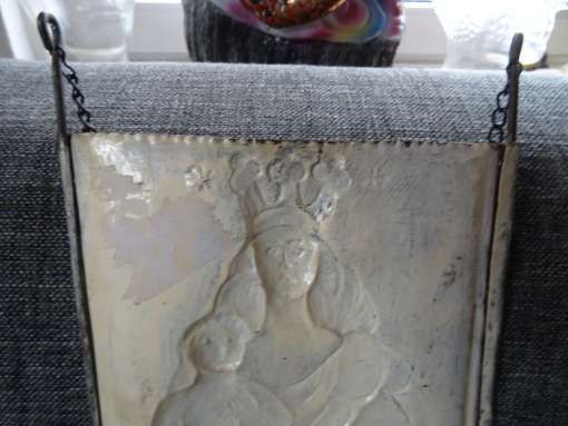 Antieke hanger Madonna en kind 46 cm