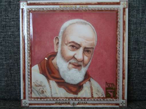 Aardewerk tegel Padre Pio