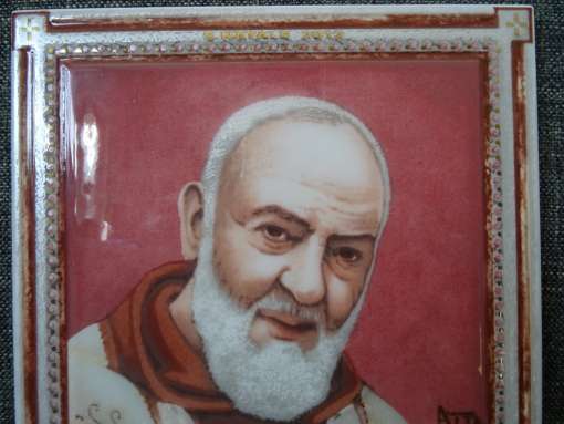 Aardewerk tegel Padre Pio