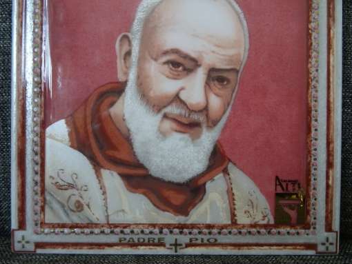 Aardewerk tegel Padre Pio