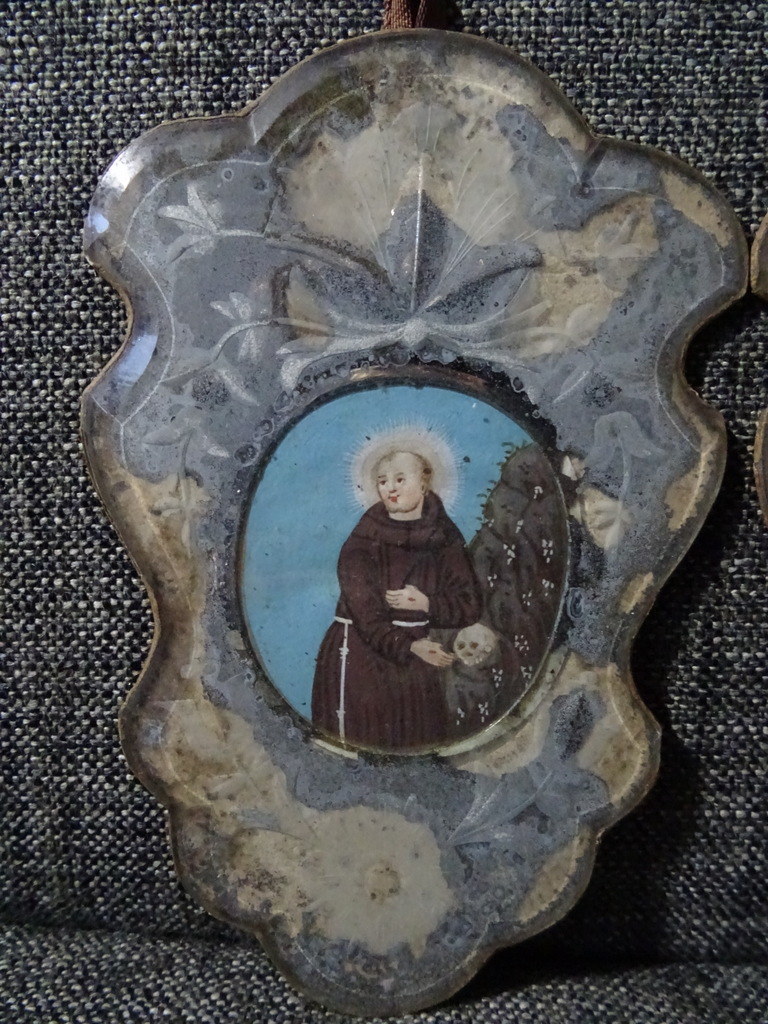 Prenten geschilderd achter glas uit 1800 - Afbeelding 3