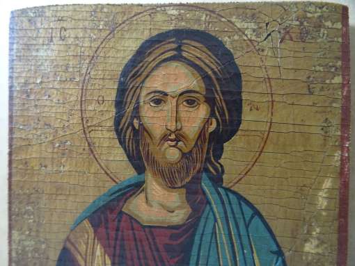 Geschilderd icoon Jezus Christus