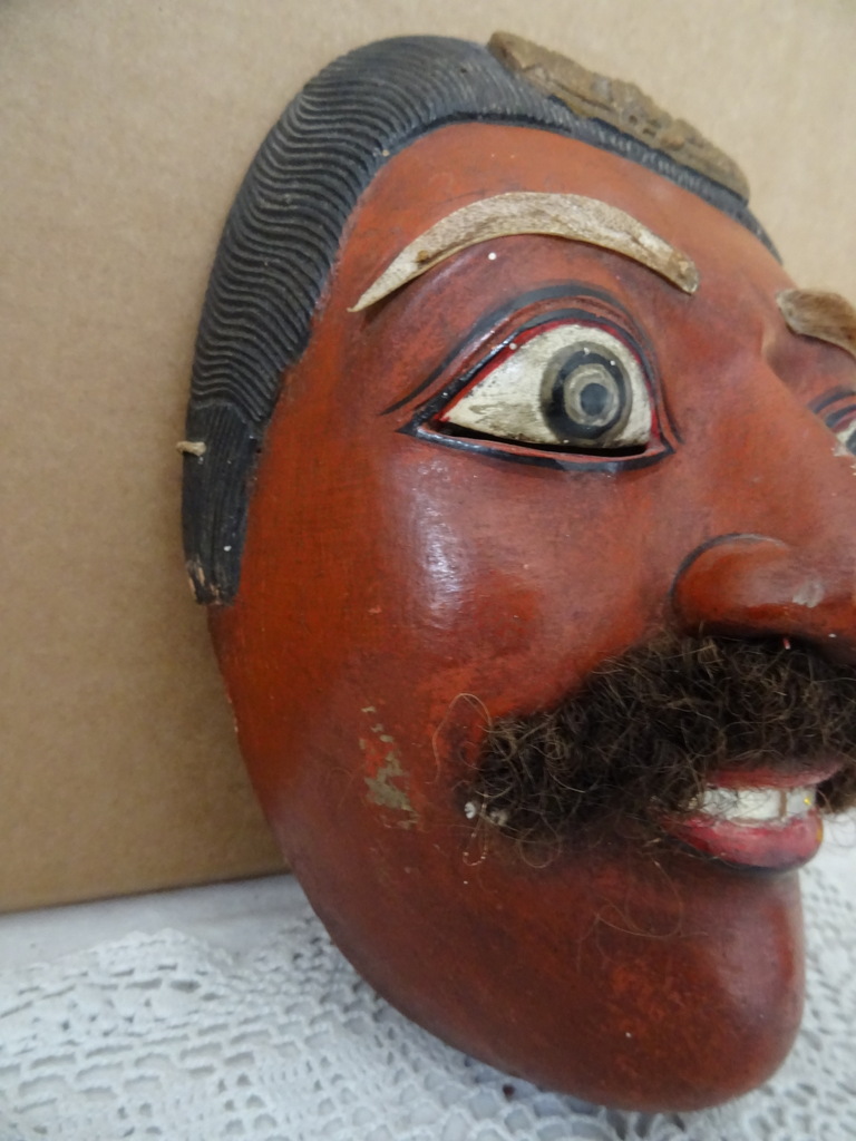 Vintage houten masker Indonesië - Afbeelding 7