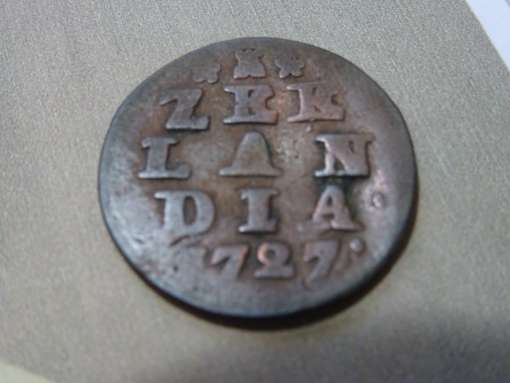 Bodemvondst munt 1 Duit 1727 gemerkt Zeelandia 1727. Een fraaie koperen Nederlandse Republiek 1 Duit munt die je niet elke dag meer tegenkomt.