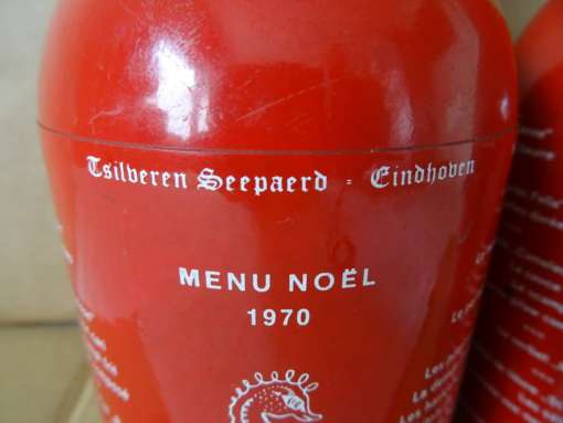Flessen Kerstmenu 1970 't Silveren Seepaerd