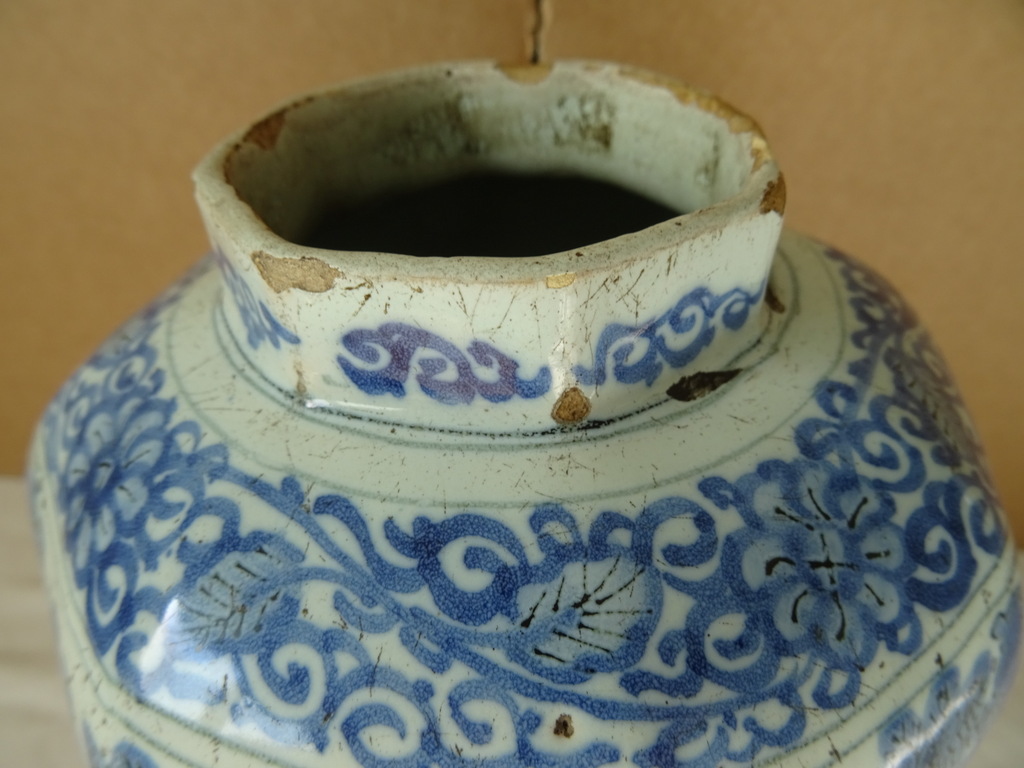 Antieke 18e-eeuwse Delfts blauwe vaas - Afbeelding 5