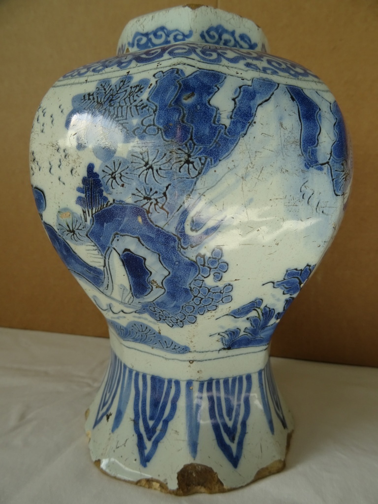 Antieke 18e-eeuwse Delfts blauwe vaas - Afbeelding 6