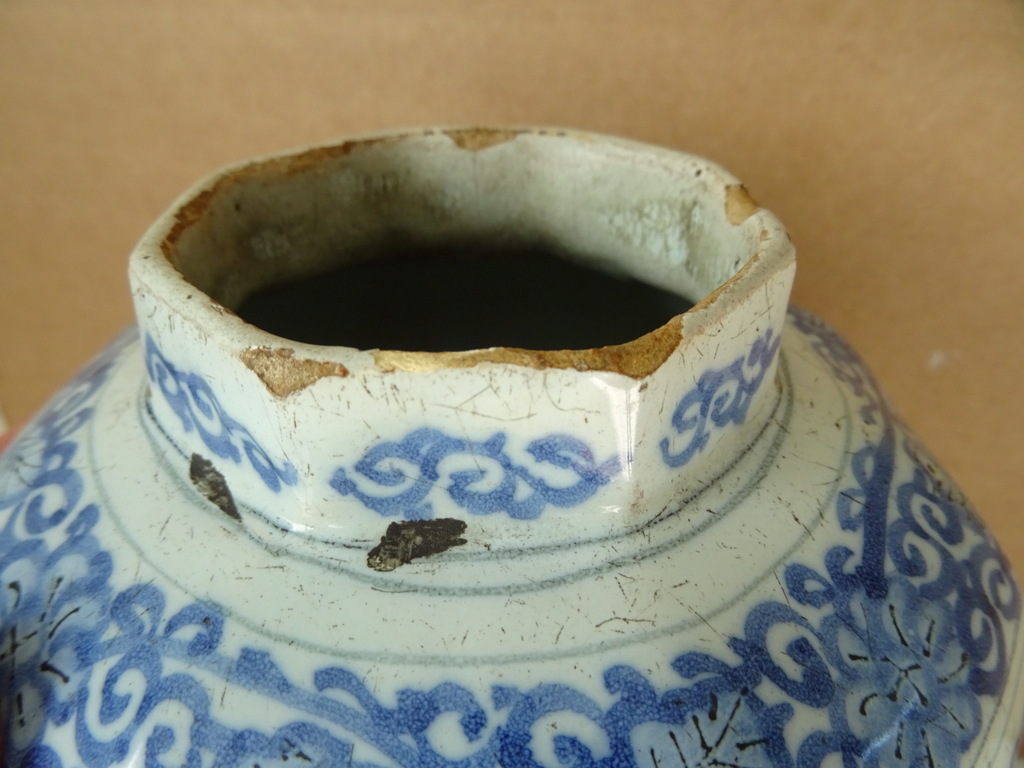 Antieke 18e-eeuwse Delfts blauwe vaas - Afbeelding 17