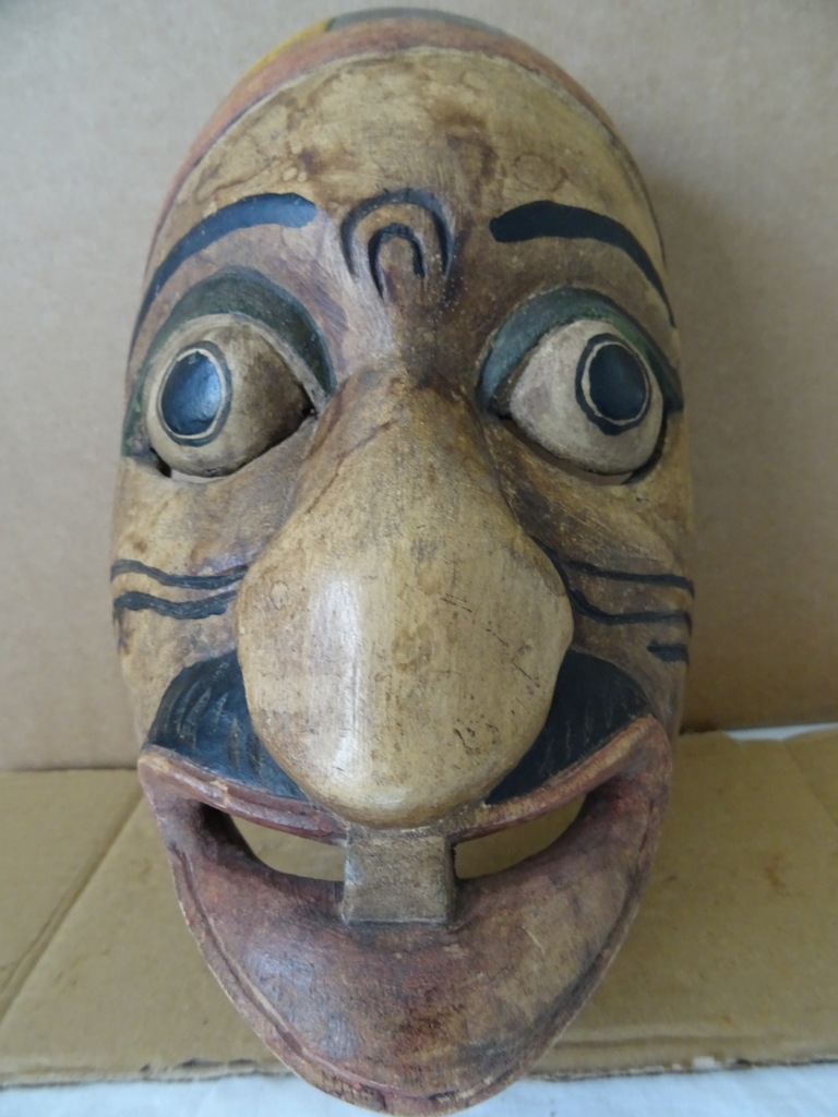 Vintage houten masker Indonesië - Afbeelding 2
