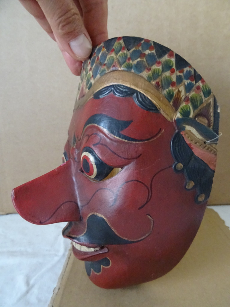 Vintage houten masker Indonesië - Afbeelding 7