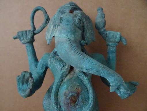 Antiek bronzen Ganesha beeld 27 cm