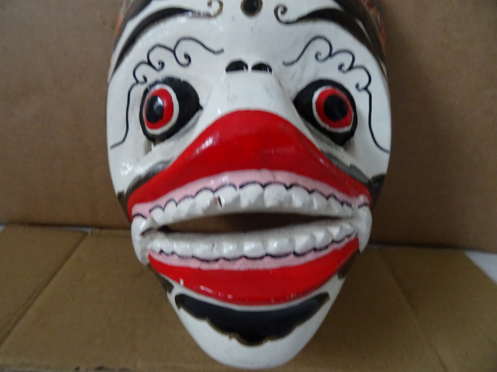 Vintage houten Hanuman masker Indonesië - Afbeelding 4