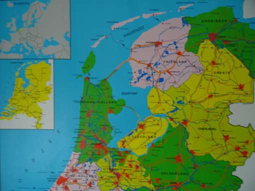 Schoolkaart Hebri De 12 provincies van Nederland