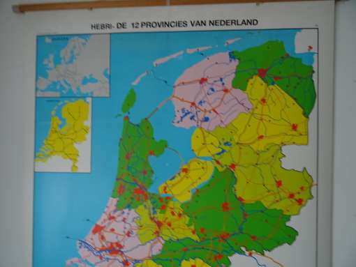 Schoolkaart Hebri De 12 provincies van Nederland