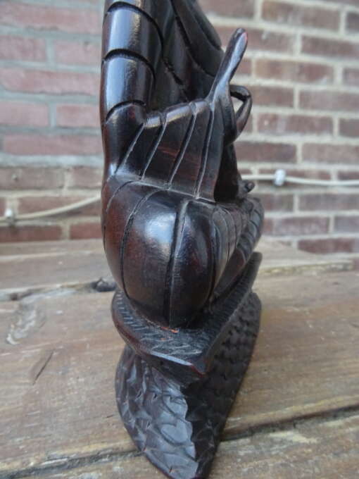 Fraai houten Boeddhabeeld 24 cm