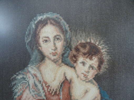 Gobelin icoon Heilige Maria en Jezus