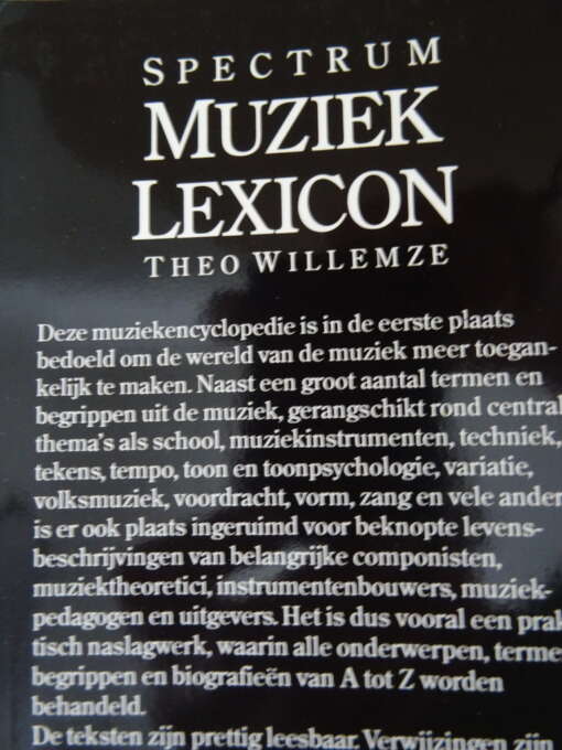 Spectrum muziek lexicon Theo Willemze
