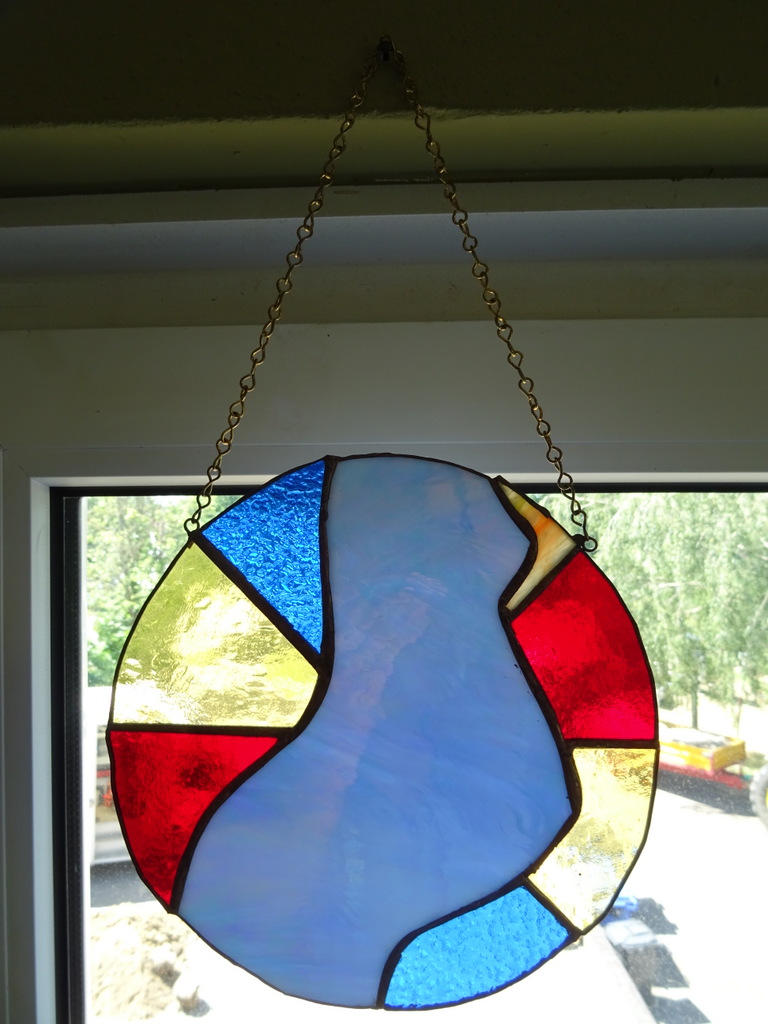 Volkskunst glas in lood hanger