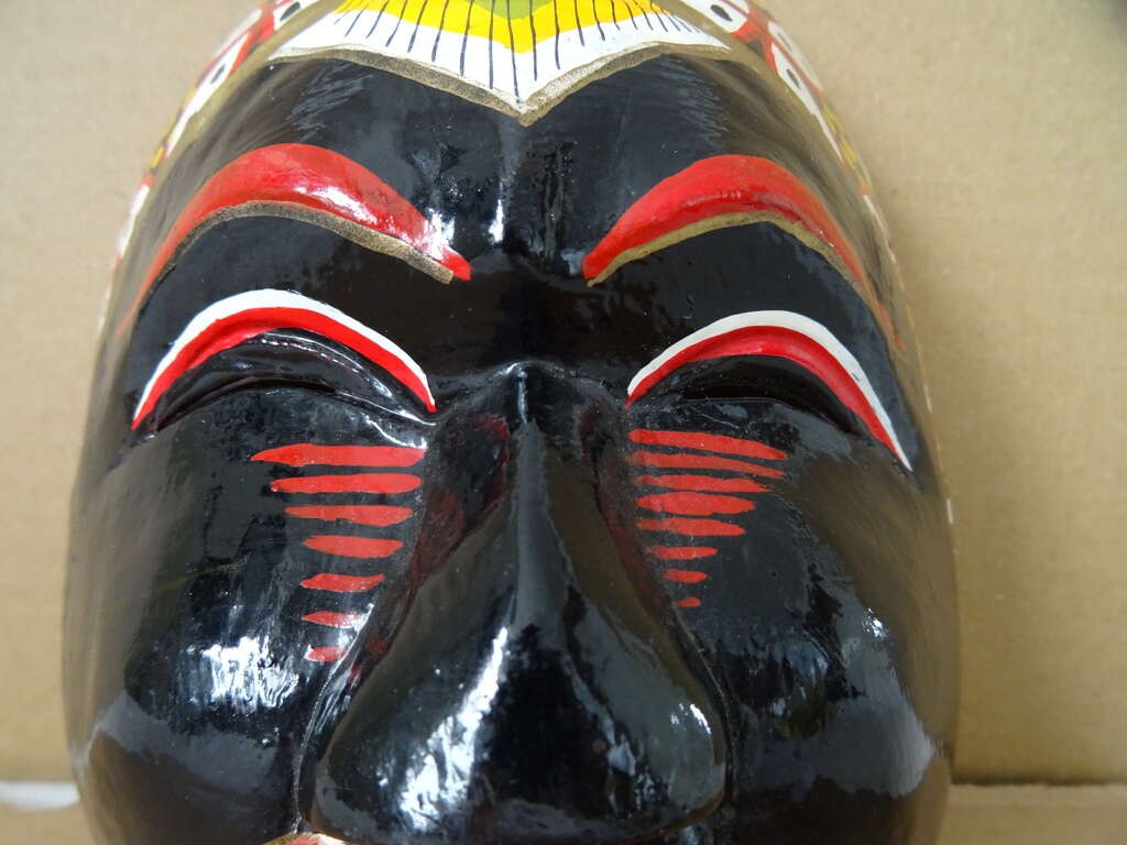 Vintage houten masker Indonesië - Afbeelding 3