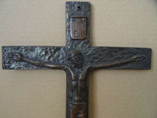 Art deco bronzen kruisbeeld 32 cm
