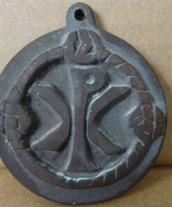 Antiek amulet XP 6 cm brons