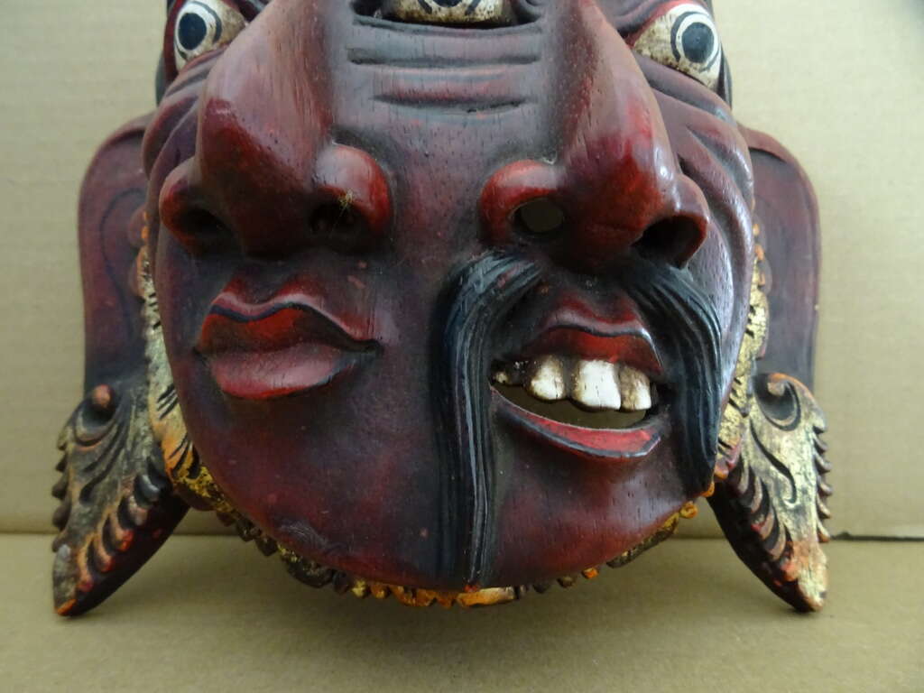 Vintage houten masker Indonesië - Afbeelding 6