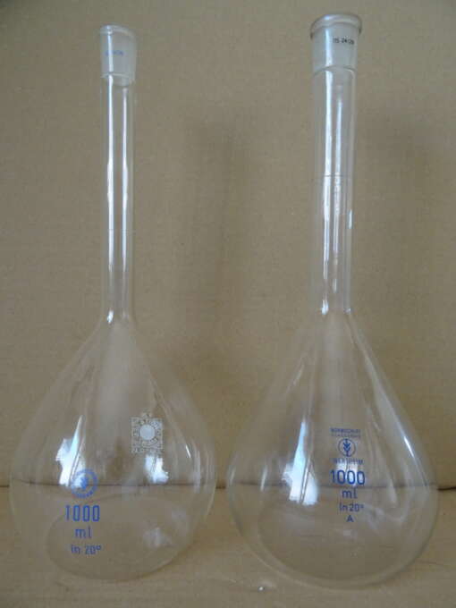 Glazen laboratoriumflessen 31 cm