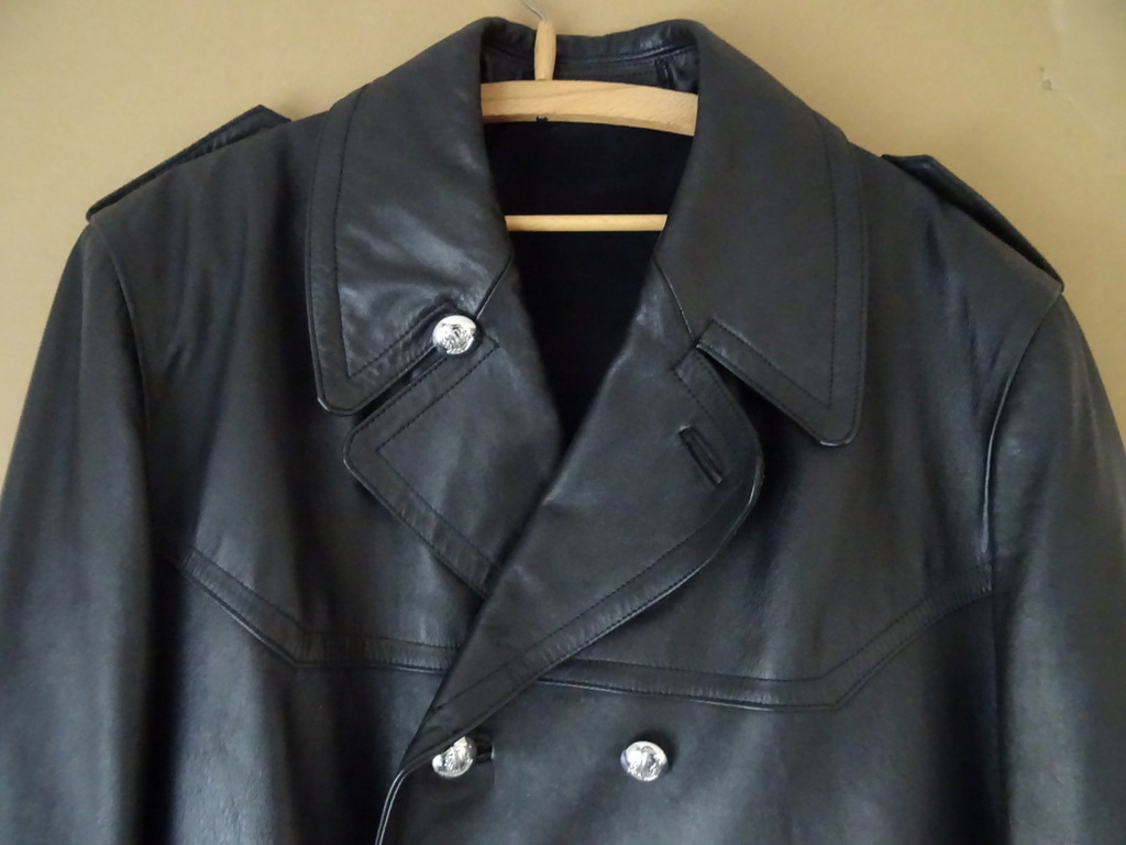 Vintage leren jas Politiejas - Afbeelding 3
