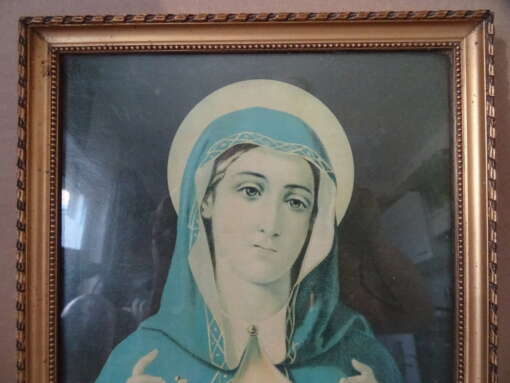 Antieke prent Heilige Maria 21 x 27 cm