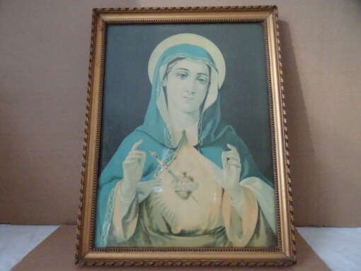 Antieke prent Heilige Maria 21 x 27 cm