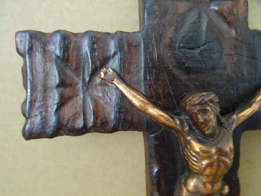 Antiek houten kruisbeeld 29 cm