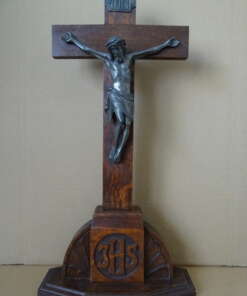Antiek houten kruisbeeld IHS 50 cm