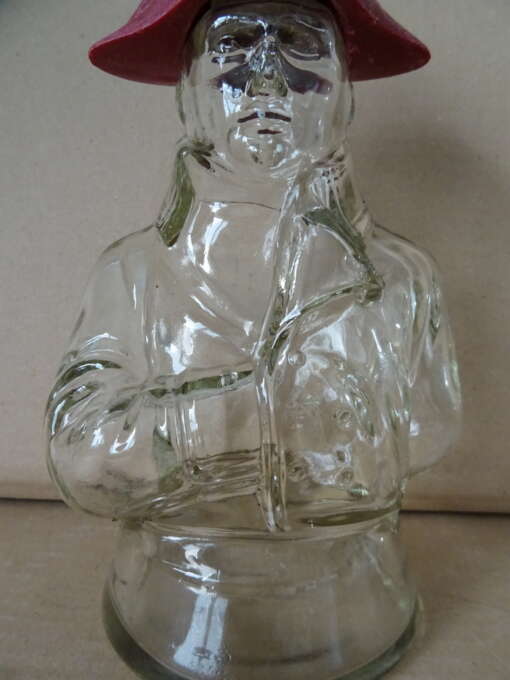 Glazen whiskey fles beeld Napoleon 23 cm