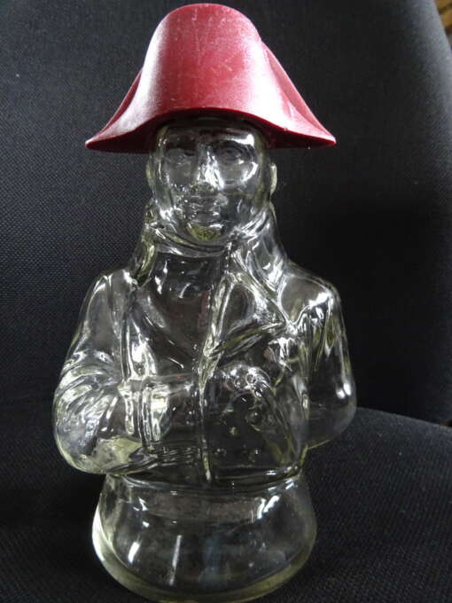 Glazen whiskey fles beeld Napoleon 23 cm