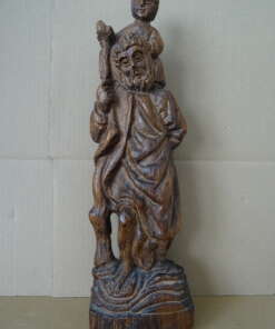 Antiek beeld Heilige Christoffel 42 cm