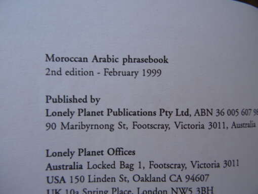 Moroccan Arabic phrasebook