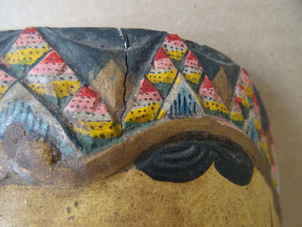 Vintage houten masker Indonesië - Afbeelding 3