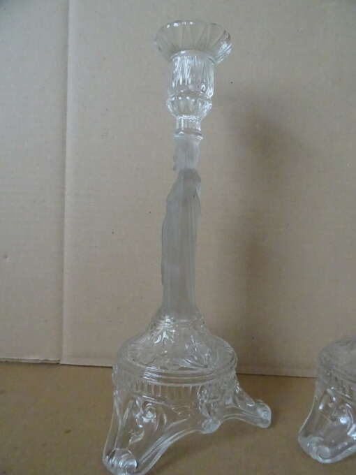 Glazen kandelaars Heilig Hart Val Saint Lambert 30,3 cm