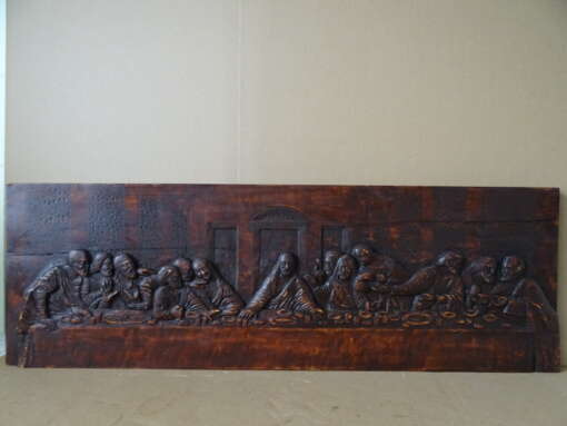 Houtsnijwerk Het Laatste Avondmaal 75x24 cm