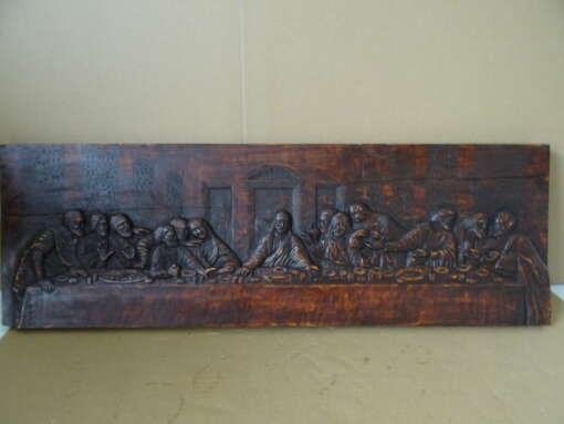 Houtsnijwerk Het Laatste Avondmaal 75x24 cm